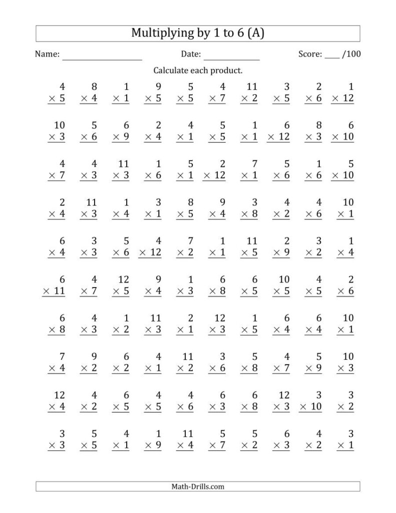 4th Grade Multiplication Practice Worksheets Times Tables Worksheets 