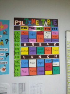 Class Time Table Chart Decoration Ideas Table Decoration