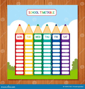 Class Timetable Chart Format Of Creative Time Table Design Templates