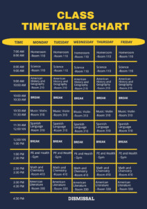 Class Timetable Chart Template In Illustrator PDF Download