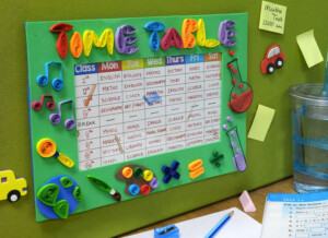 Decorate Your School Time Table In An Exciting And New Way Using Paper