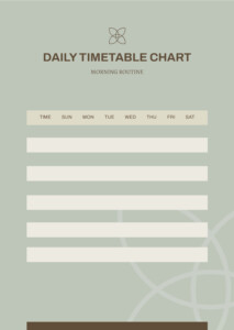 Free Daily Time Table Chart Template Download In PDF Template