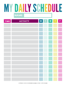 Free Editable Daily Schedule Template Liquidlery