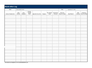 Free Printable Medication Schedule Template Printable Templates