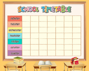 Free Vector School Timetable Template