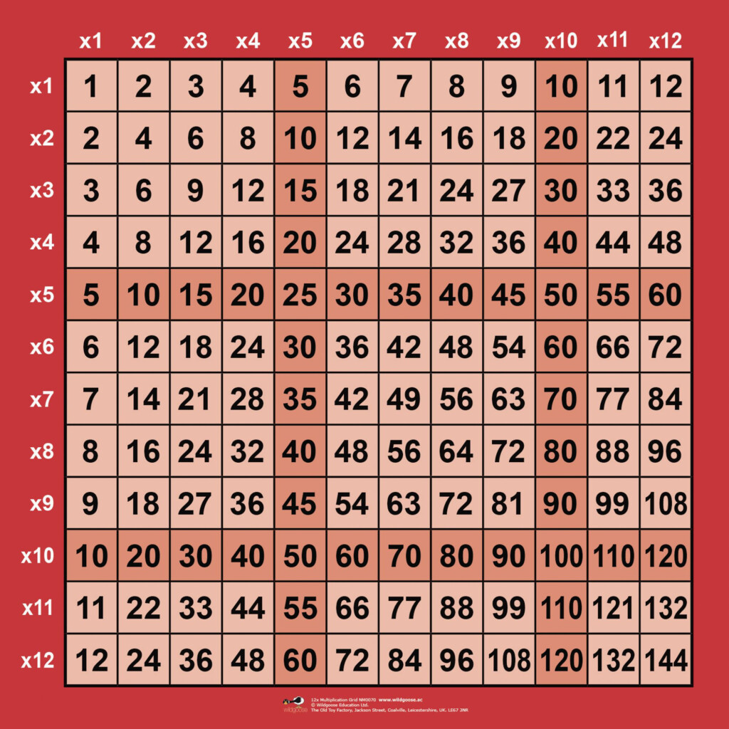 HE1201119 Big 144 Multiplication Grid From Hope Education Hope 