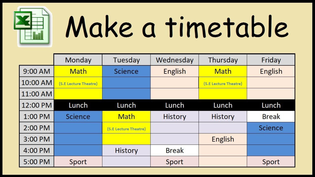 How To Make A Timetable In Excel YouTube