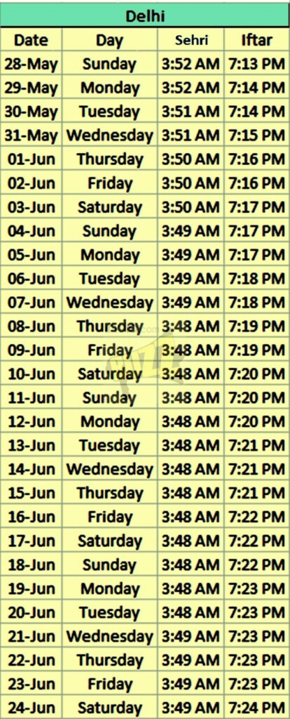 Namaz Time In Delhi Today Template Calendar Design