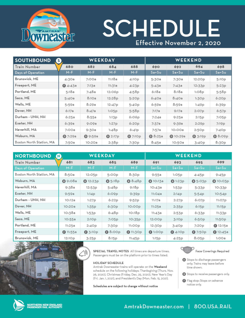 Printable Amtrak Schedule FreePrintableTM FreePrintableTM