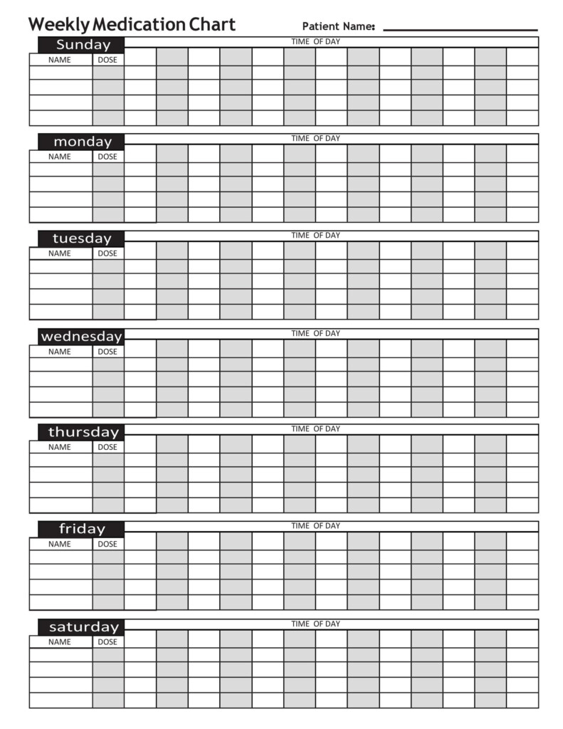 Printable Daily Medication Schedule Template