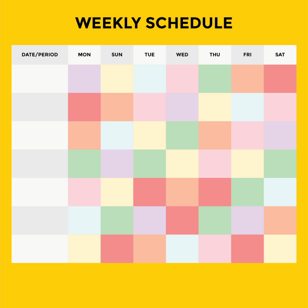 Printable Weekly Work Schedule Template