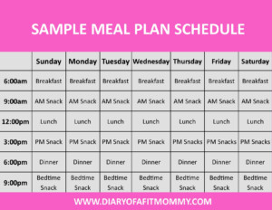 Sample Eating Clean Schedule For Beginners Diary Of A Fit Mommy