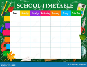 School Timetable Template School Timetable Timetable Template Free