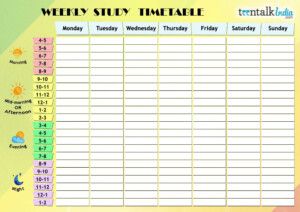 Study Timetable Template