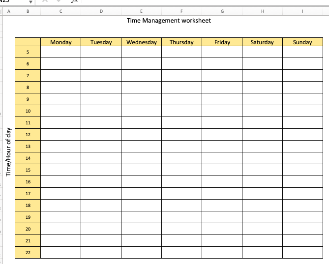 Time Management Chart With Examples PDF Download 