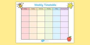 Weekly Timetable teacher Made