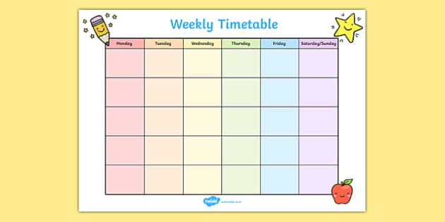 Weekly Timetable teacher Made