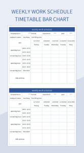 Weekly Work Schedule Timetable Bar Chart Excel Template And Google